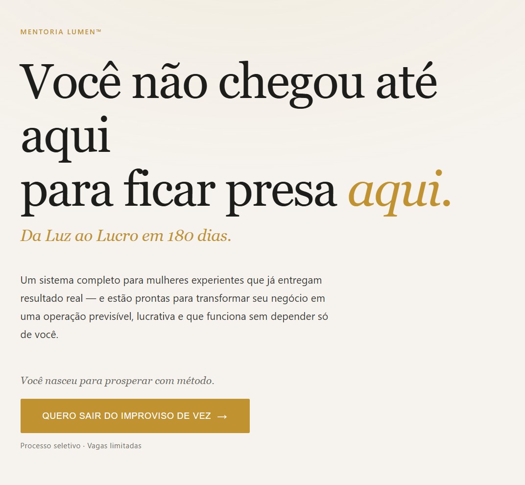 Página do projeto Mentoria LUMEN